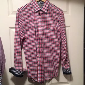 Express fitted plaid button-up